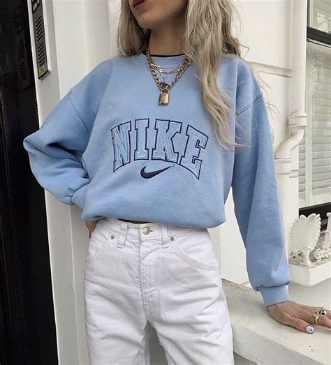 nike trui lichtblauw vintage|VINTAGE NIKE .